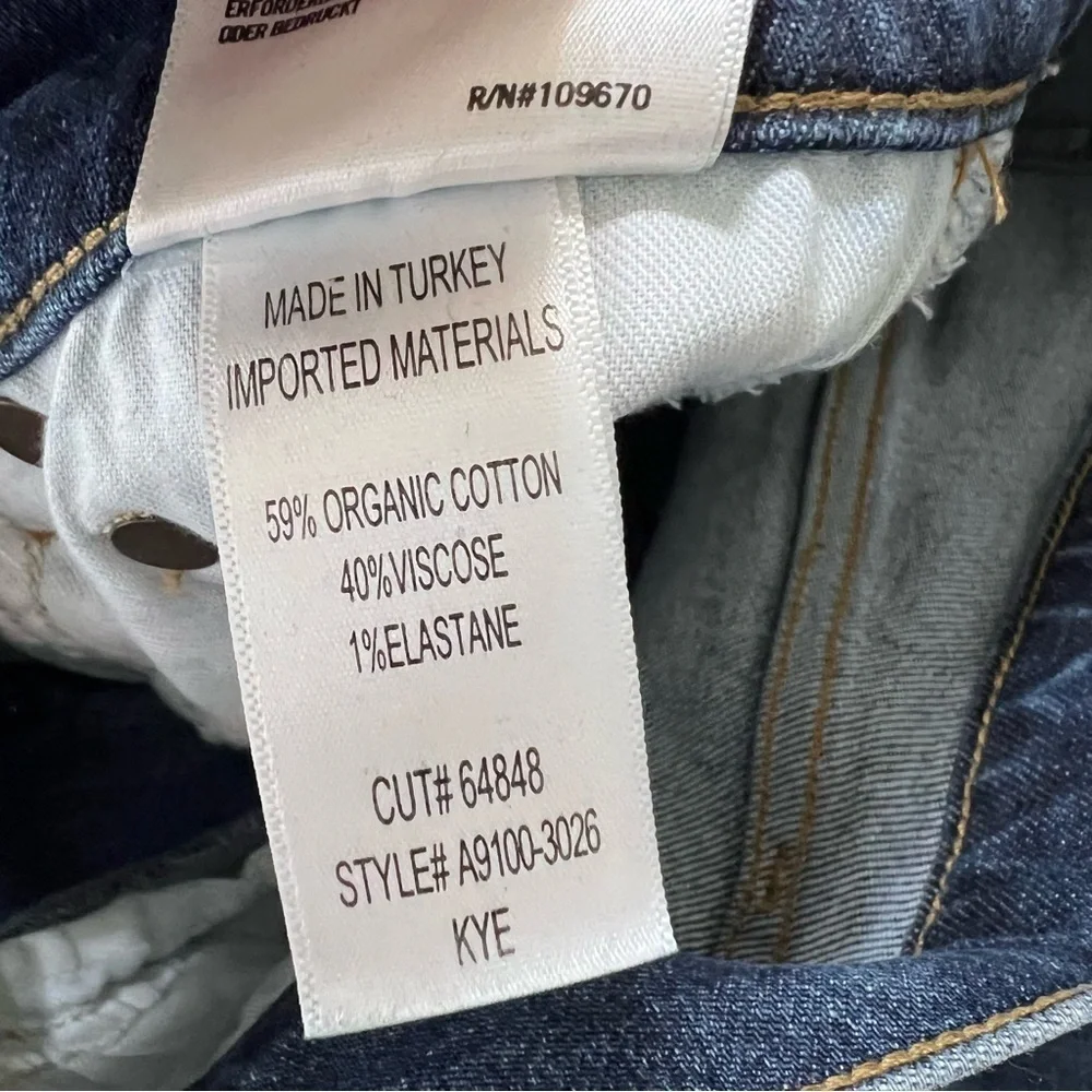 AGOLDE Jeans Women’s 24 Kye Straight Crop Frayed Raw Hem B29